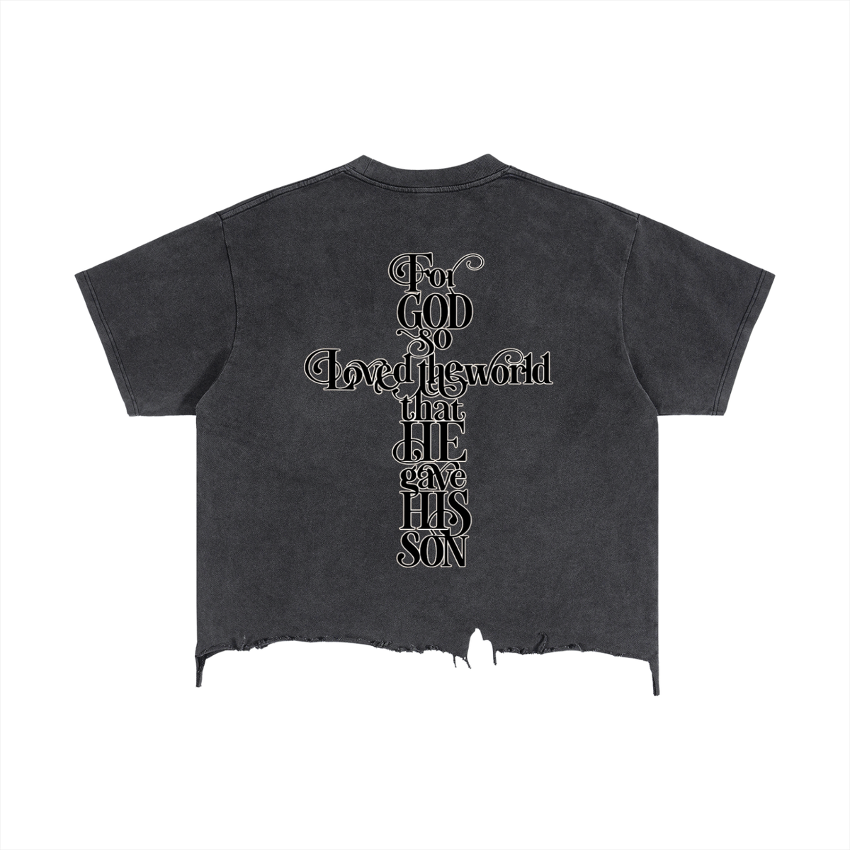 GOD GOT ME — Vintage Wash Boxy Distressed Hem Tee