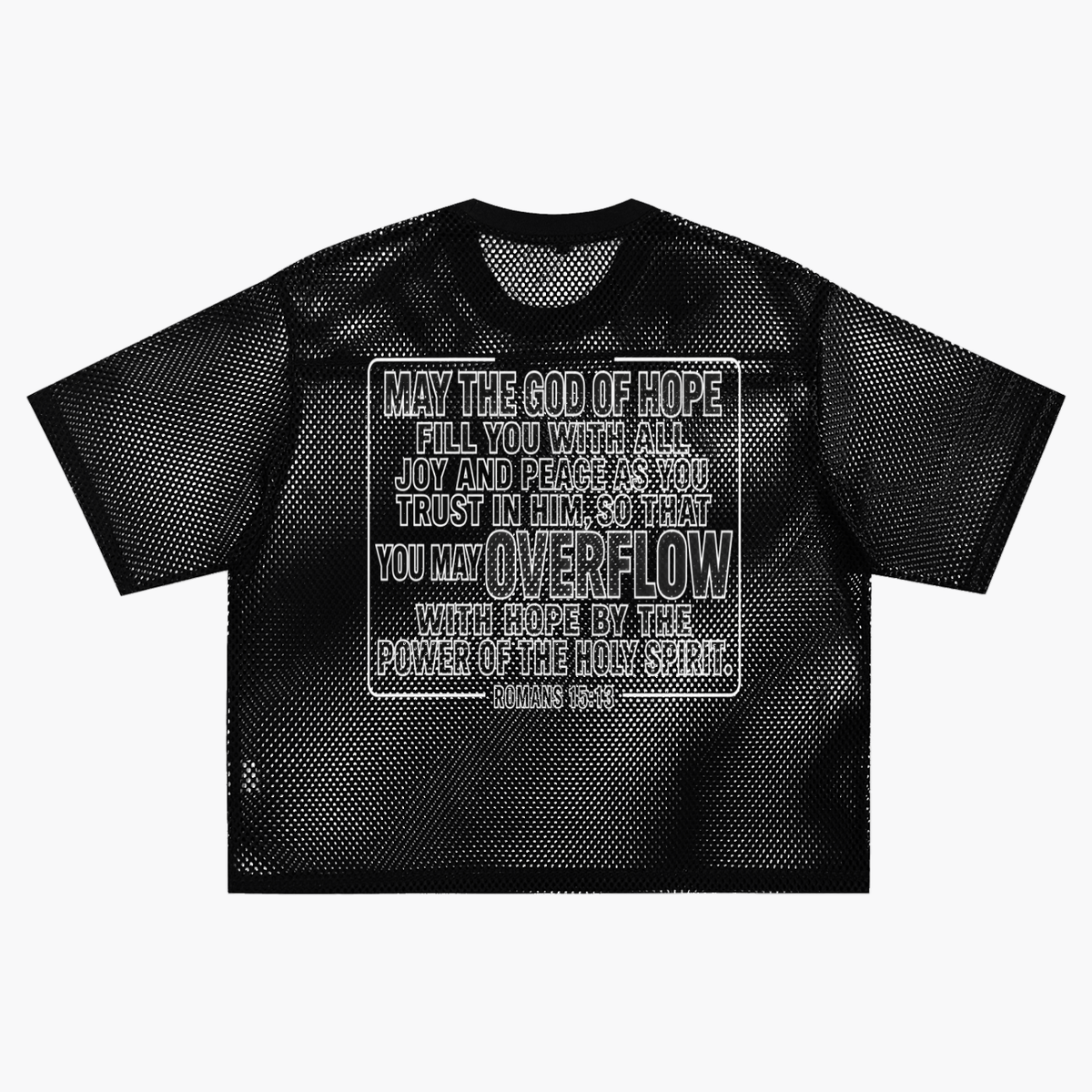I WANT THE OVERFLOW — See-Through Boxy Net T-Shirt
