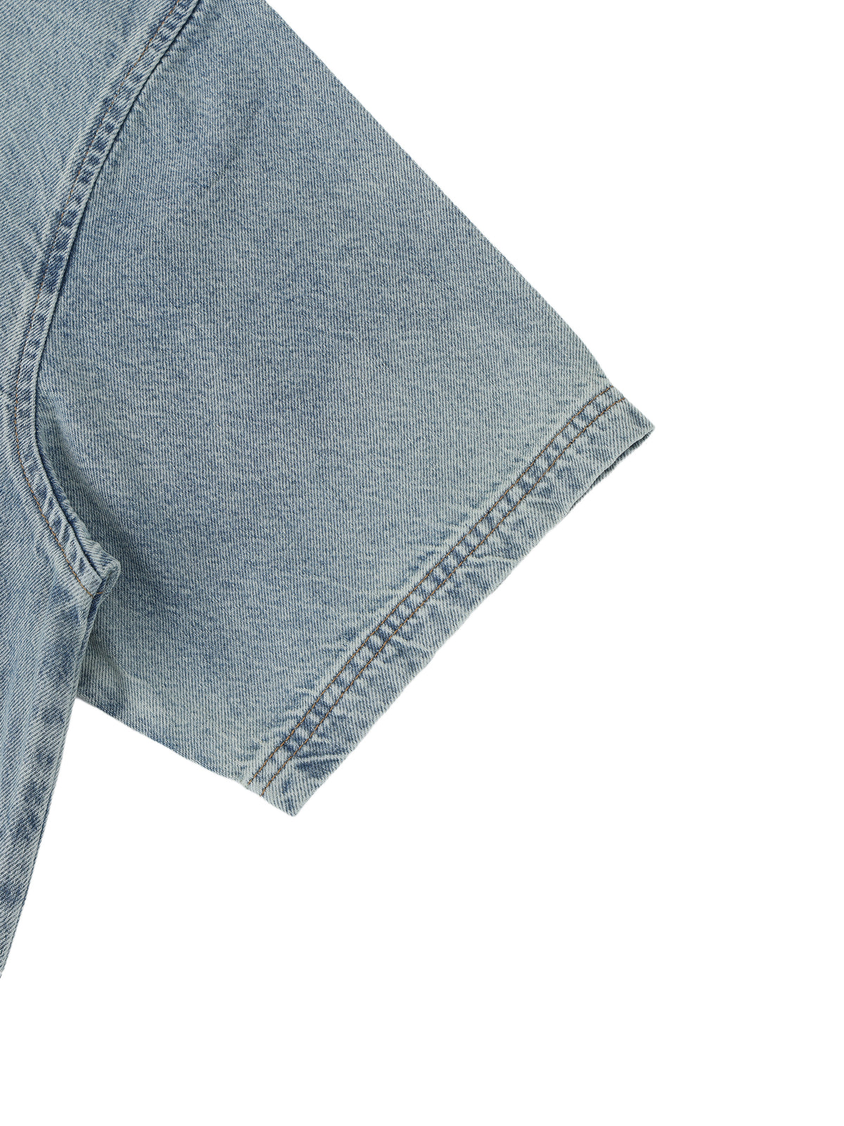 REDEEMED — Unisex Vintage Wash Boxy Raw Hem Denim T-Shirt