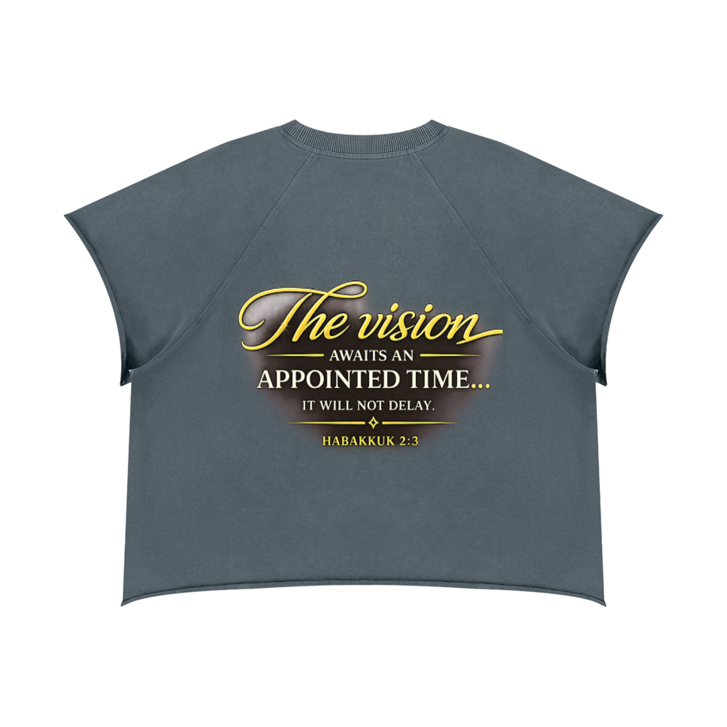 I TRUST GOD’S TIMING — Unisex Vintage Wash Raw Edge Boxy T-Shirt