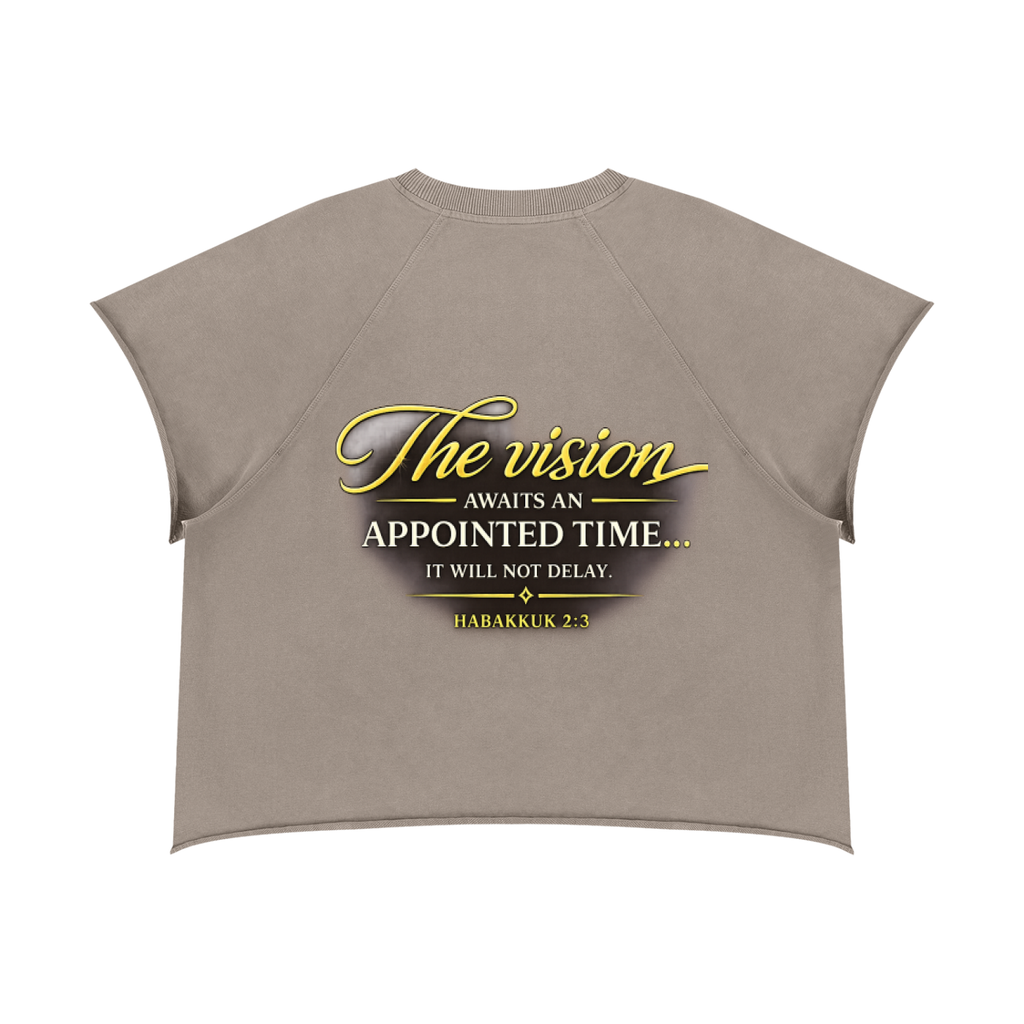 I TRUST GOD’S TIMING — Unisex Vintage Wash Raw Edge Boxy T-Shirt