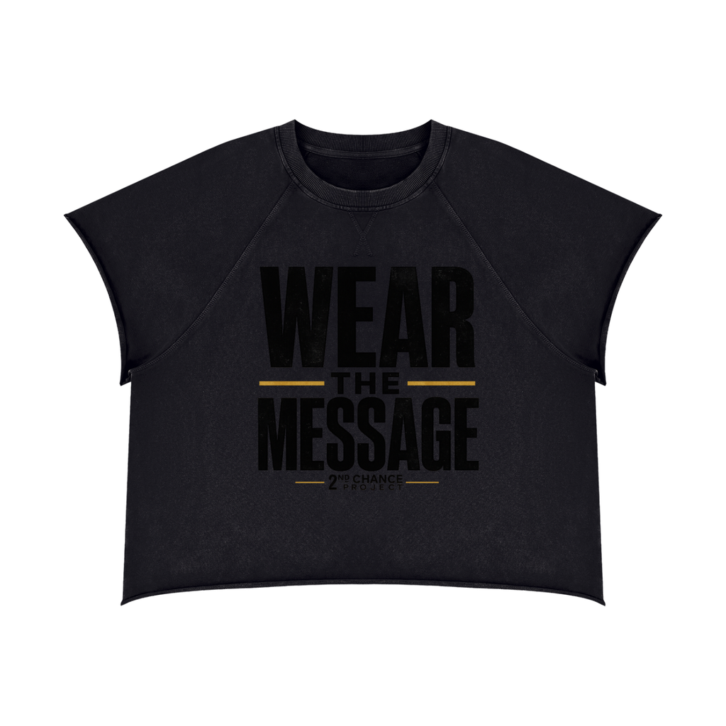 WEAR THE MESSAGE — Unisex Vintage Wash Boxy Raw Hem T-Shirt