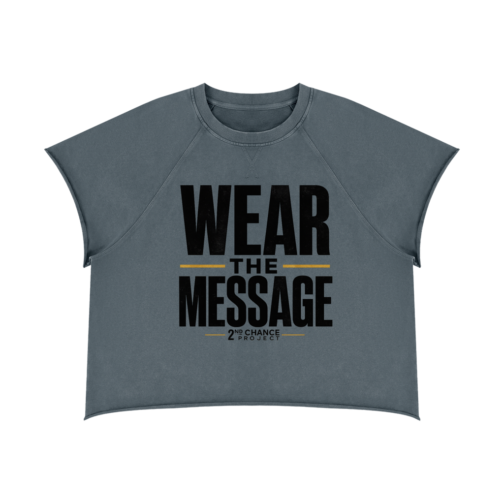 WEAR THE MESSAGE — Unisex Vintage Wash Boxy Raw Hem T-Shirt
