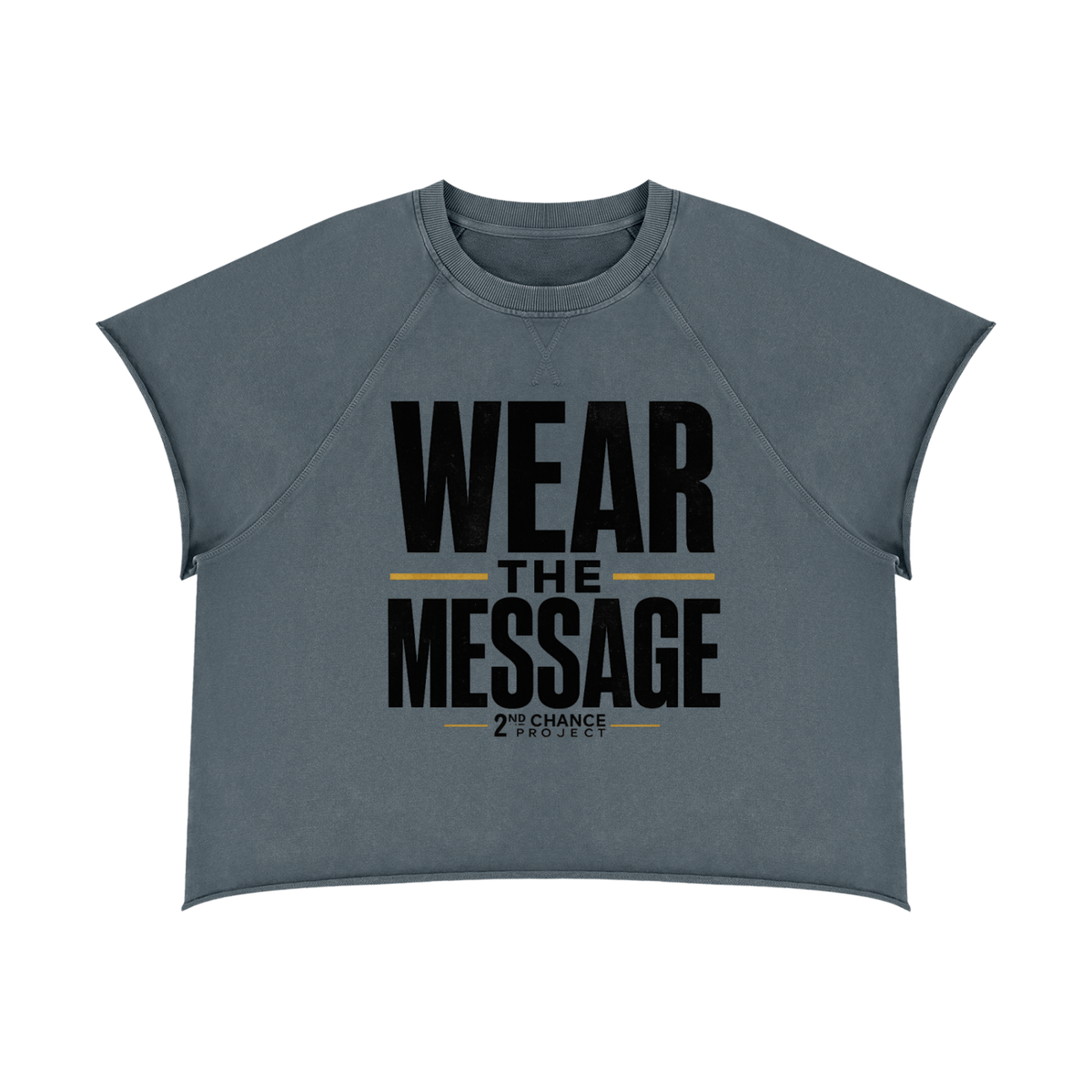 WEAR THE MESSAGE — Unisex Vintage Wash Boxy Raw Hem T-Shirt