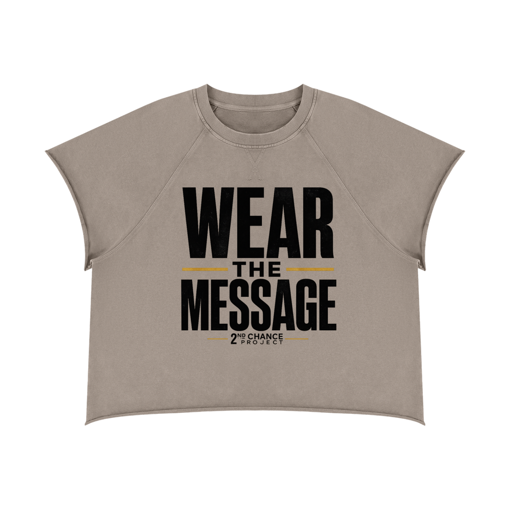 WEAR THE MESSAGE — Unisex Vintage Wash Boxy Raw Hem T-Shirt