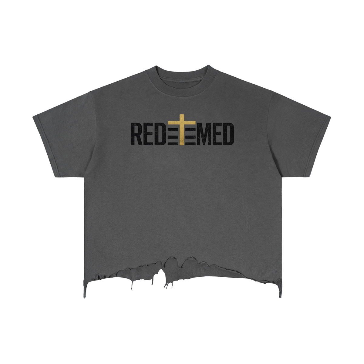 REDEEMED — Vintage Wash Boxy Distressed Hem Tee