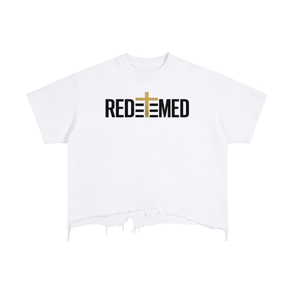 REDEEMED — Vintage Wash Boxy Distressed Hem Tee