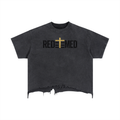 REDEEMED — Vintage Wash Boxy Distressed Hem Tee