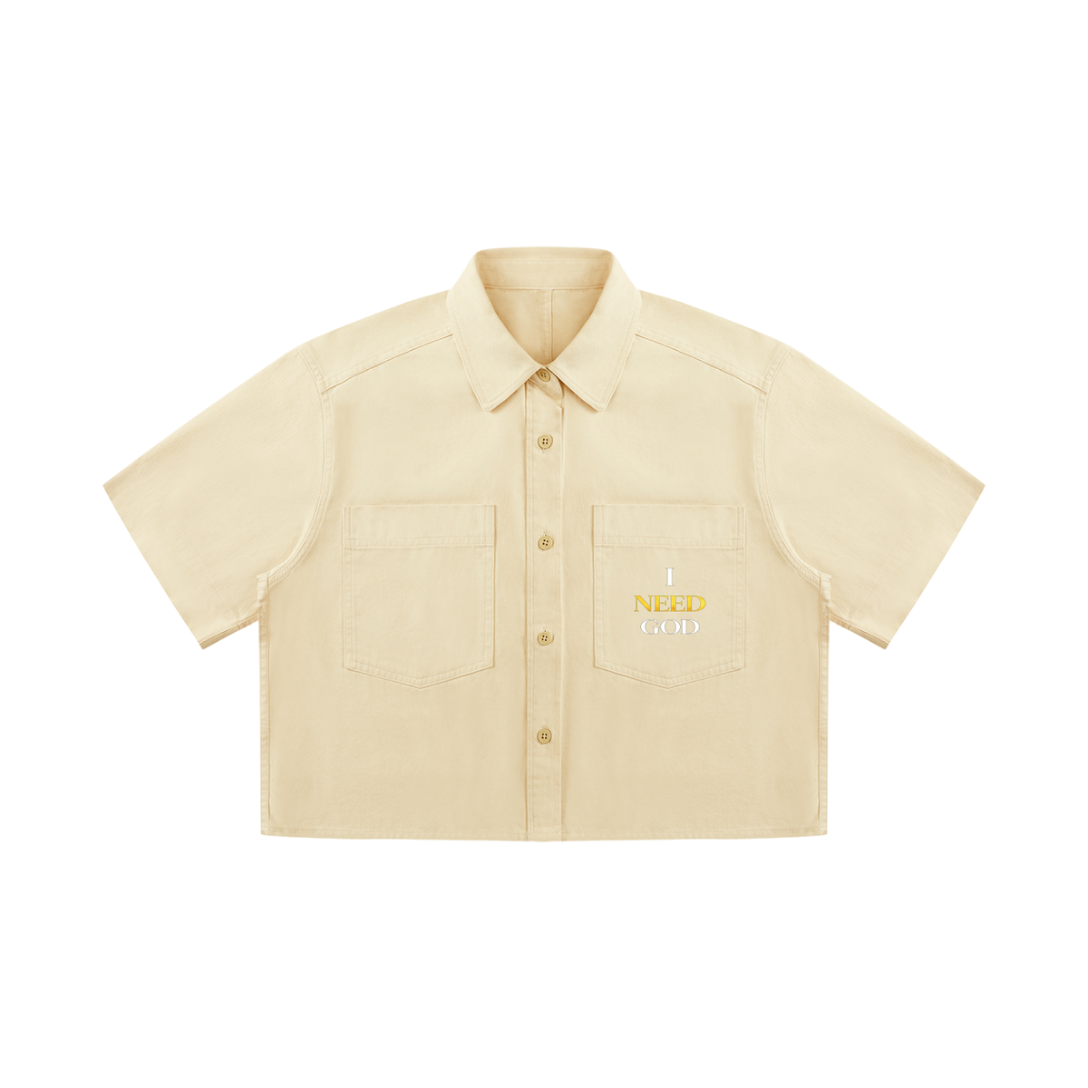I NEED GOD — Women’s Crop Short Sleeve Shirt