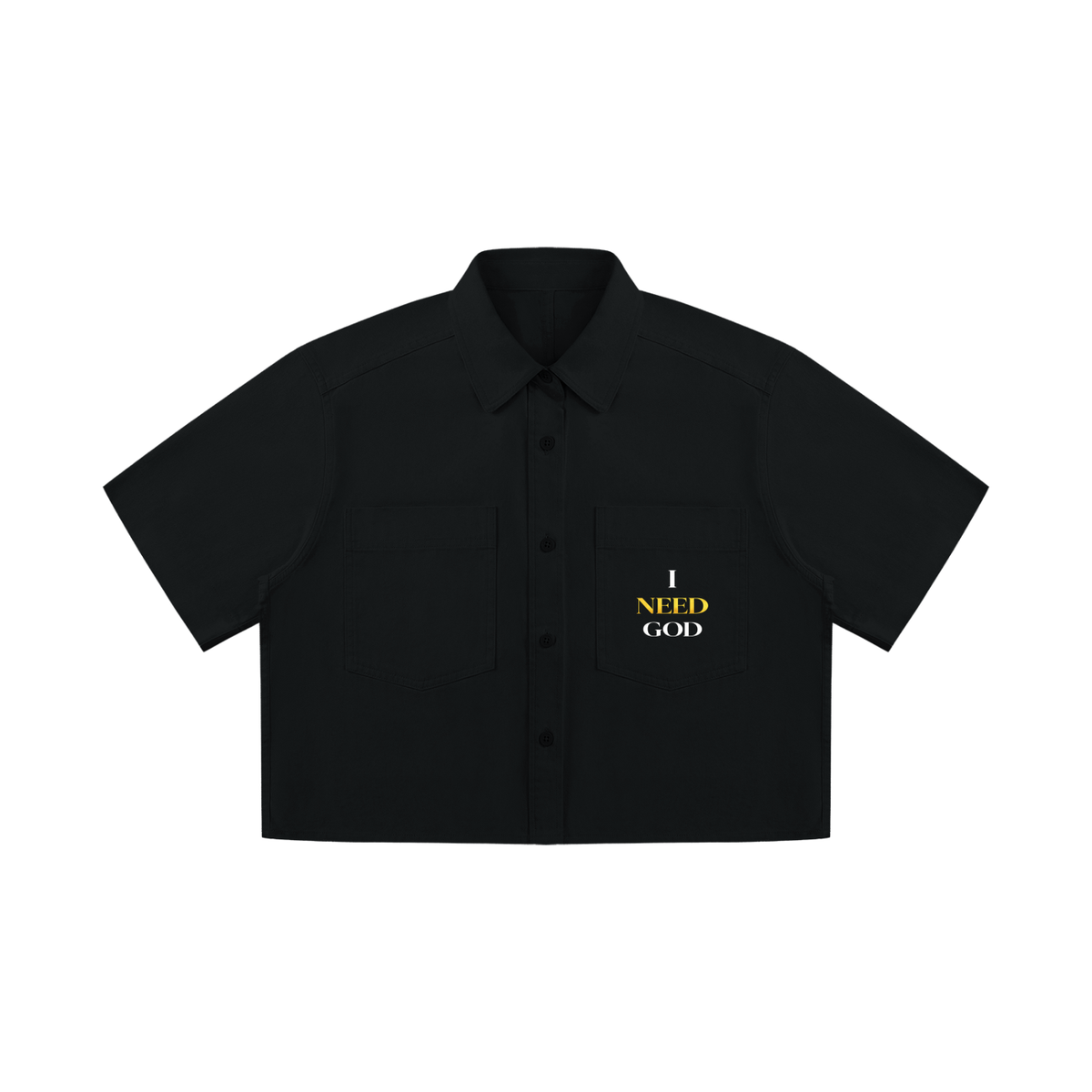 I NEED GOD — Women’s Crop Short Sleeve Shirt