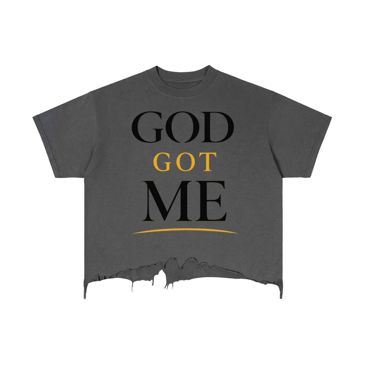 GOD GOT ME — Vintage Wash Boxy Distressed Hem Tee